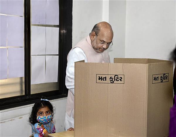 Gujarat civic polls: Amit Shah casts his vote in Ahmedabad