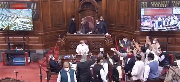 Rajya Sabha adjourned for the day amidst ruckus by Opposition leaders