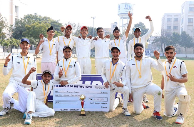 CT Public School students lift cricket trophy in Jalandhar