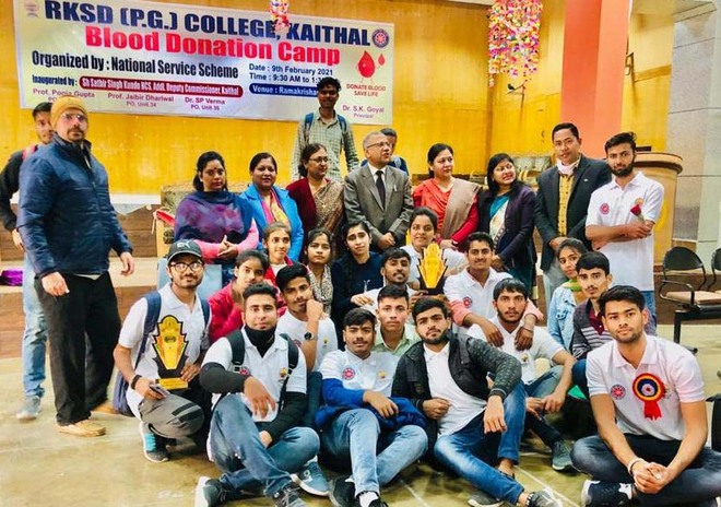 Blood donation camp organised in Kaithal's RKSD College