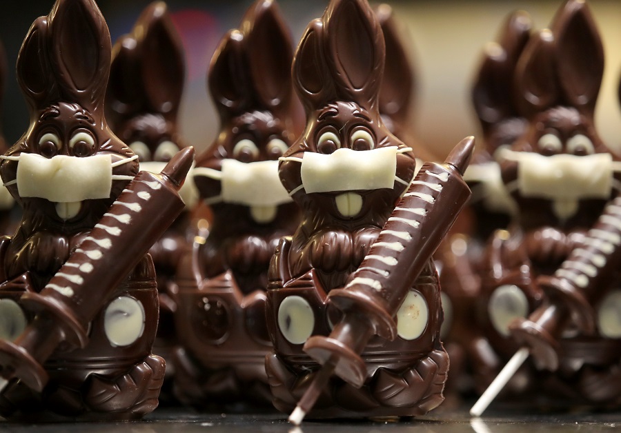 After masked bunnies, Belgian artisan shifts to chocolate syringes