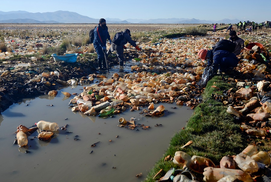 'Made of plastic': Cleaning up Bolivia's Uru Uru lake