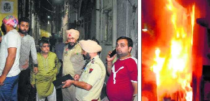 Fire breaks out at house in Namak Mandi in Amritsar