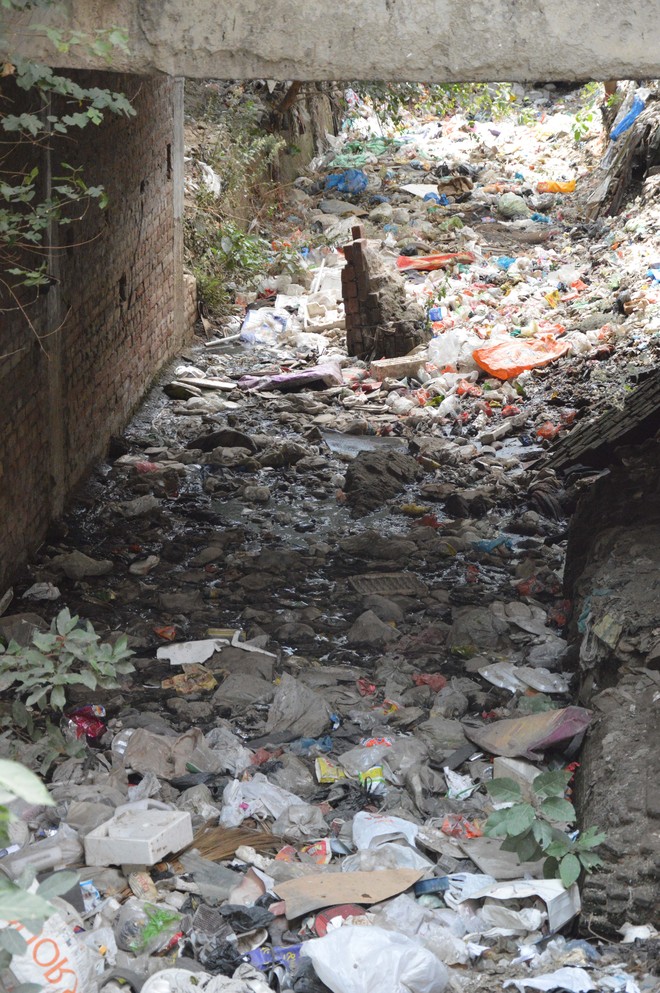 Choked with garbage, drain near Bhadaur House cries for attention
