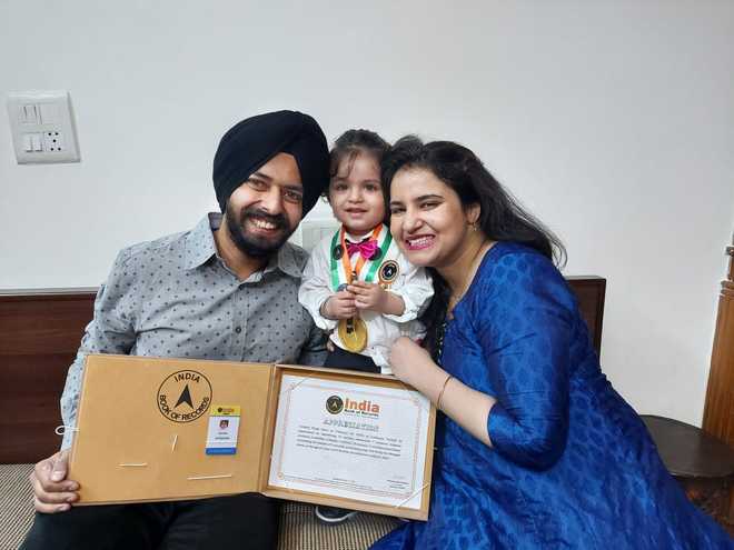 Rare feat: Toddler from city enters India Book of Records
