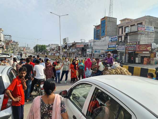 Irked over poor roads, Jalandhar residents block highway