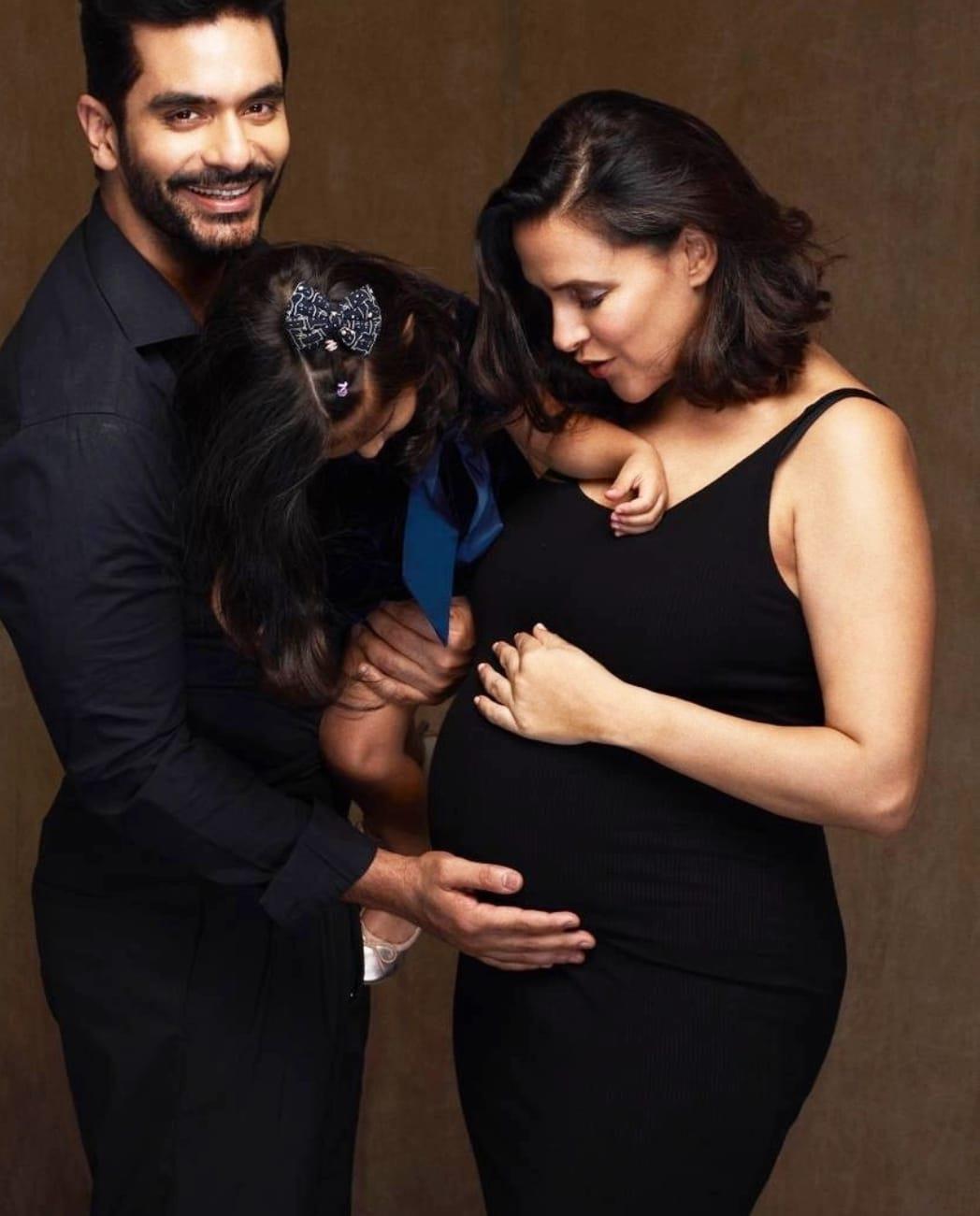 Neha Dhupia, Angad Bedi expecting their second child, share picture of baby bump