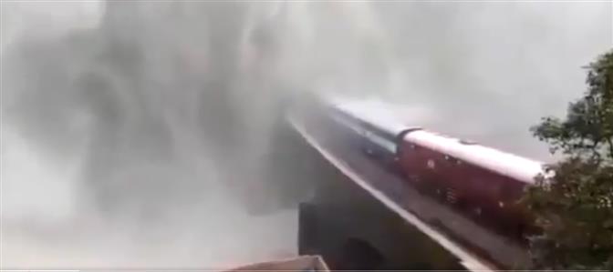 Watch: Spectacular sight of train passing through Goa's Dudhsagar waterfall
