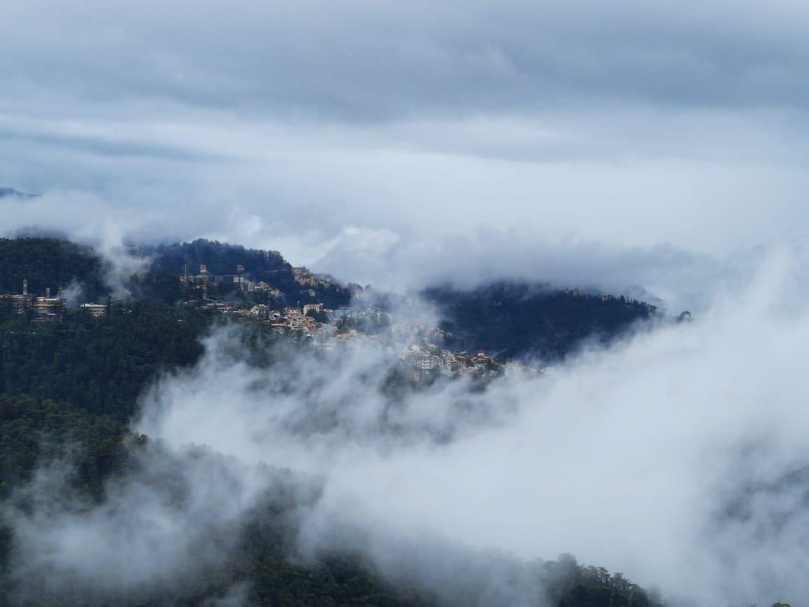 In photos: Clouds descend over Shimla amid forecast of heavy rain in Himachal
