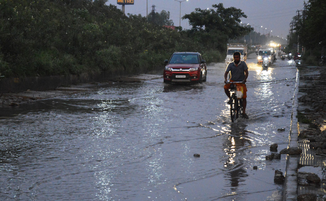Waterlogging witnessed on national highways again as rain lashes Ludhiana