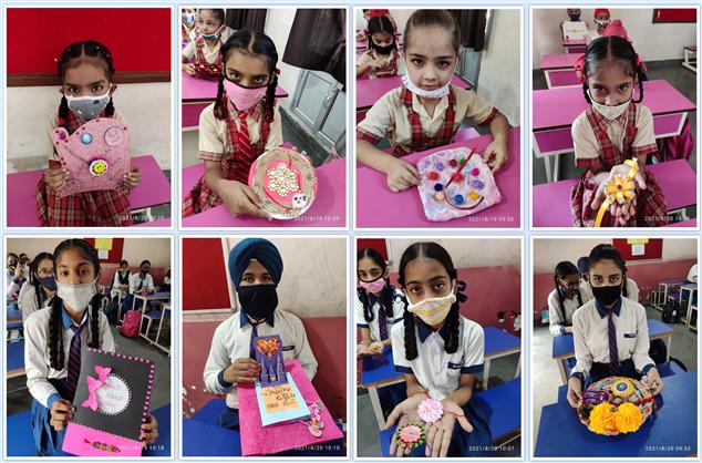 Students express love with home-made rakhis