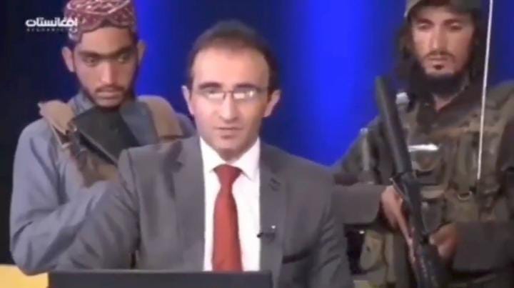 Don’t be afraid, says news anchor as Taliban gunmen surround him