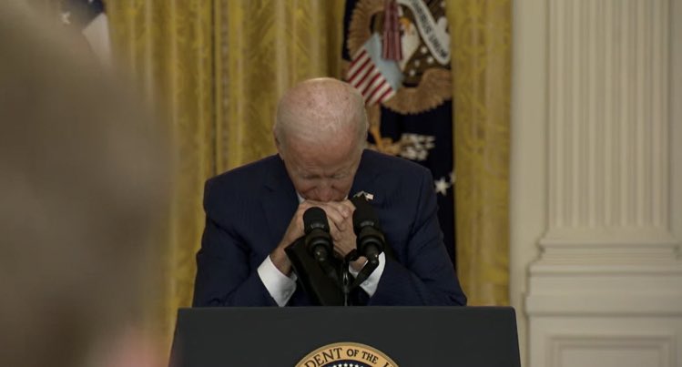 Photo of Joe Biden with head down at press conference goes viral as 13 US  troops die in Afghanistan bombings