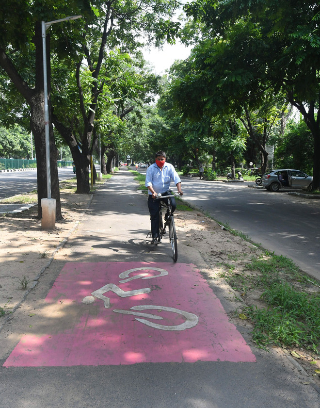 Citing cost, Chandigarh's no to paint cycle tracks red