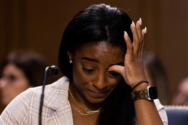 Olympic gymnast Simone Biles breaks down while sharing her story of being sexually abused by doctor Larry Nassar