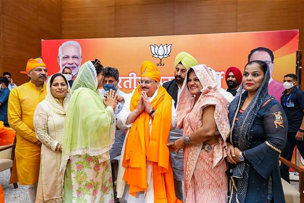 Sikh community members call on BJP president J P Nadda