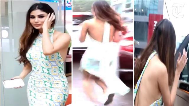 Mouni Roy's 'oops moment' in a backless dress caught on camera, netizens ask 'why wear such dresses?', watch viral video