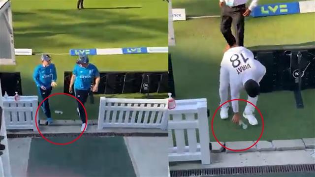 Video of Virat Kohli picking up a bottle while Joe Root 'ignores' it goes viral