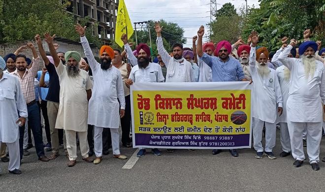 Fatehgarh Sahib: Farmers oppose land acquisition for highways