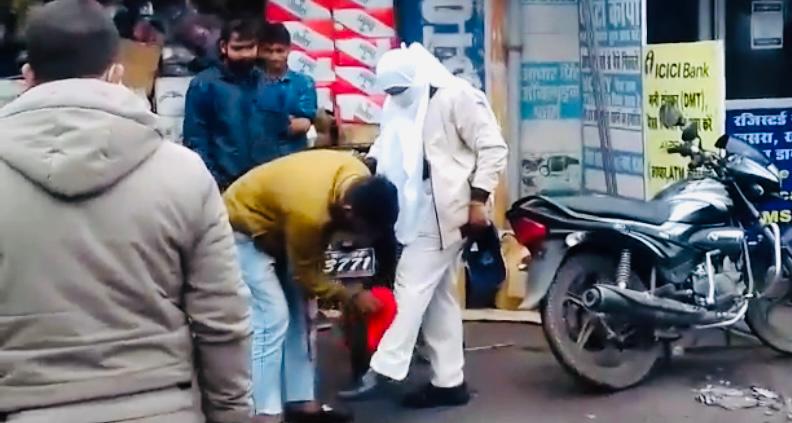 Video: Madhya Pradesh policewoman forces man to clean her trousers then slaps him