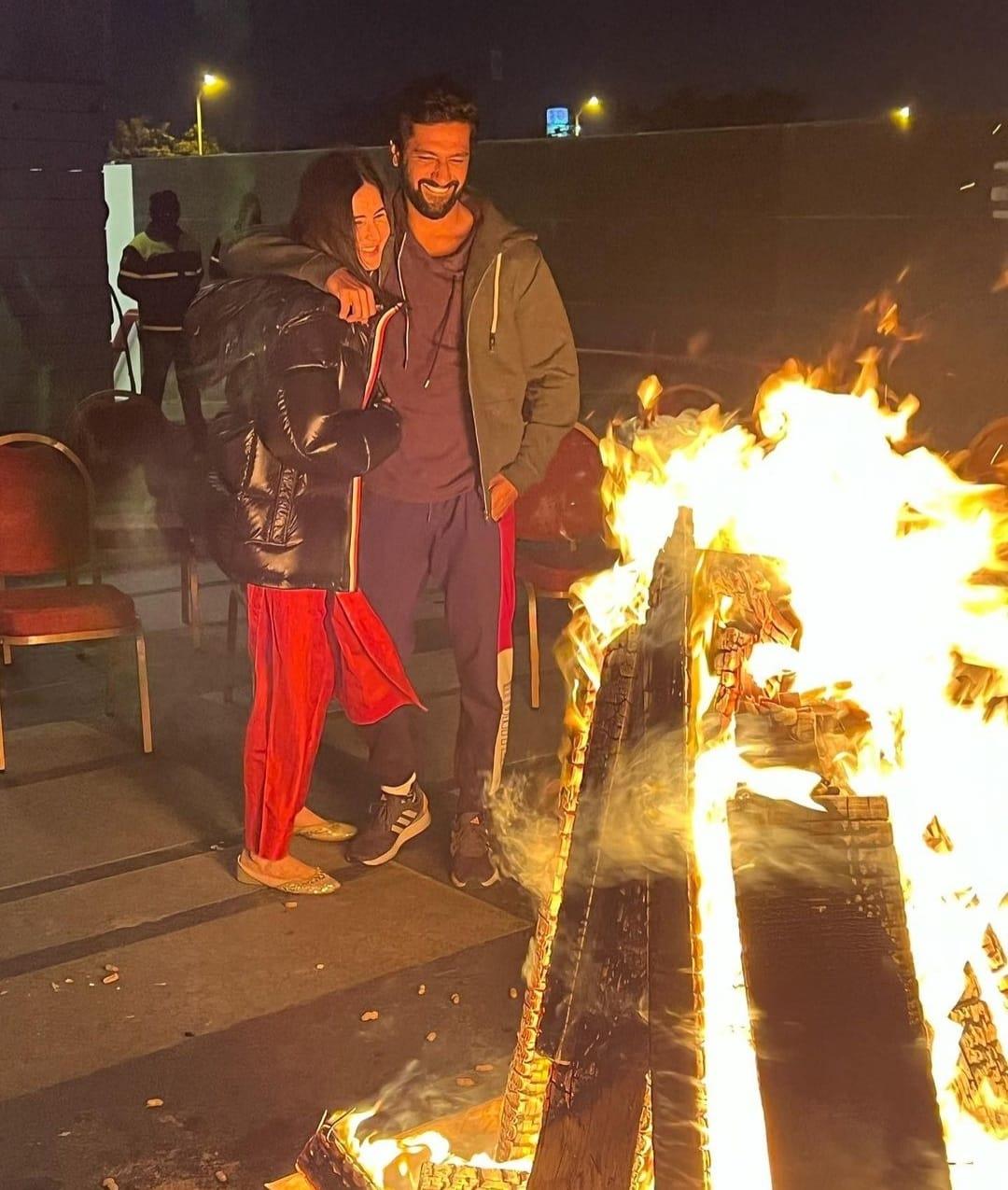 In pictures, Katrina Kaif basks in warmth of love with Vicky Kaushal as couple celebrate first Lohri
