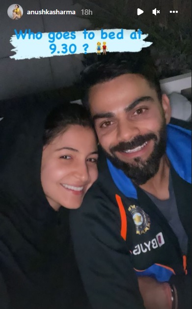 Anushka Sharma shares a loved-up picture with Virat Kohli…asks ‘who goes to bed at 9.30?’