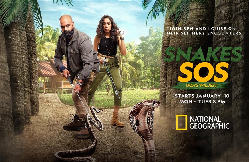 Adventurous series Snakes SOS: Goa's Wildest follows the snake rescue efforts of the Indian duo - Ben and Louise