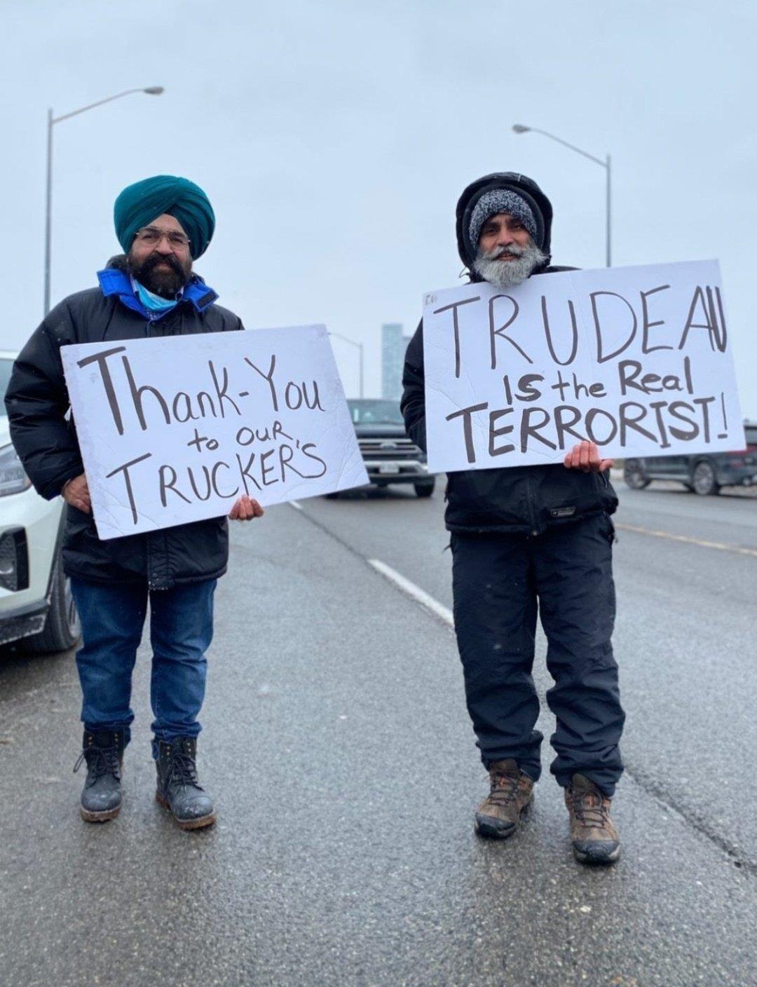 Sikhs, who represent major share of truckers, protest against Canada's vaccine mandates as Trudeau and his family leave their Ottawa home