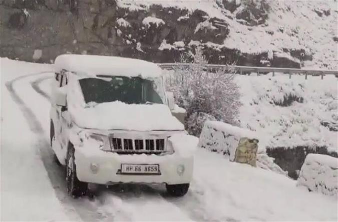 Water freezes in Lahaul valley