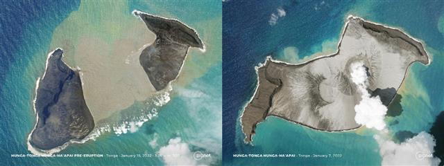WATCH: Mesmerising satellite images show Tonga undersea volcanic eruption