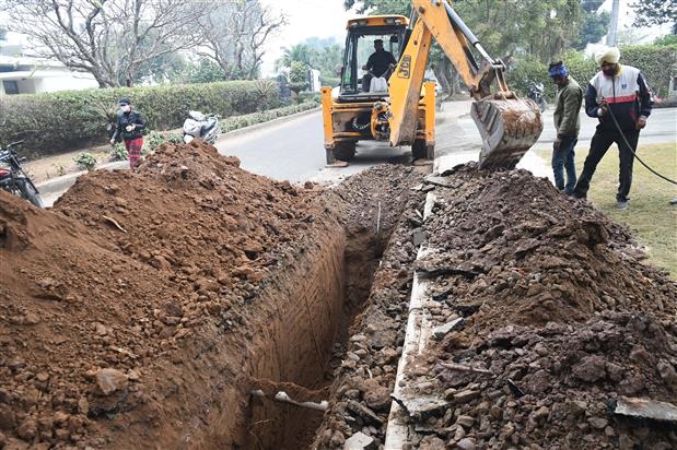 Recarpeted road dug up for laying pipes in Chandigarh's Sector 9-B, residents fume