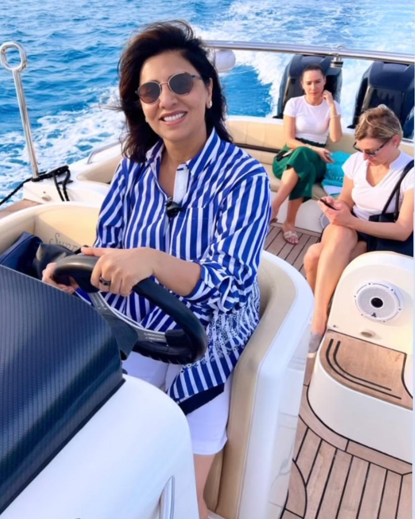 Neetu Kapoor takes on the wheel of yacht as she is out holidaying with her girl gang