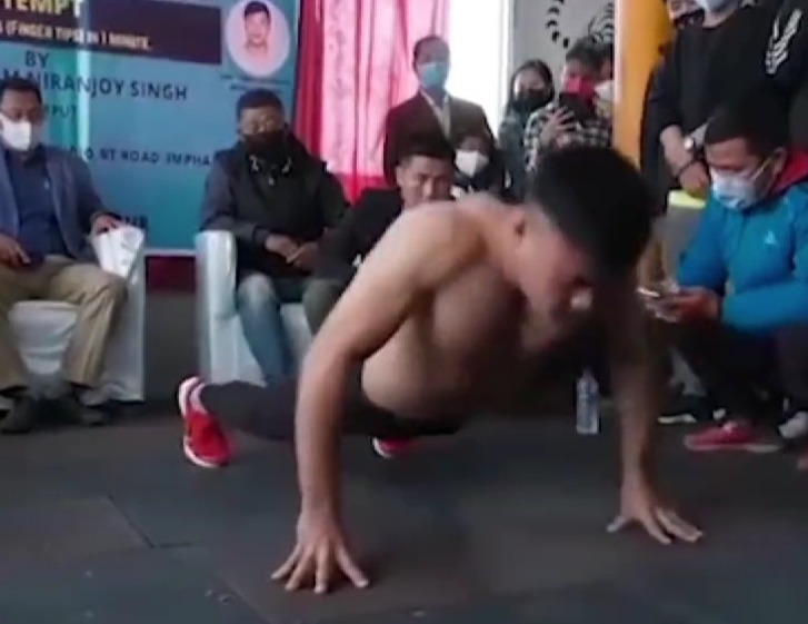 Manipur youth sets Guinness world record with 109 push-ups in a minute