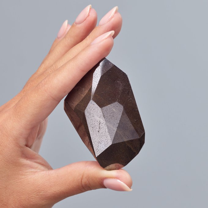 Rare 555.55-carat black diamond, likely from outer space, lands in Dubai