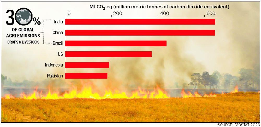 Shadow of greenhouse gases on farming