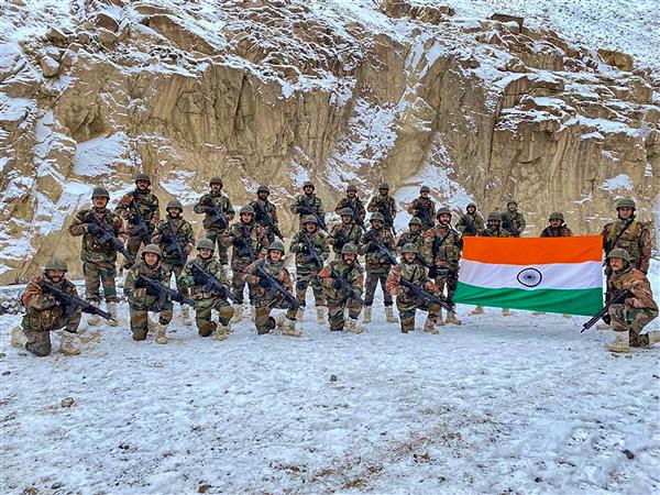 Indian troops hoist National Flag in Ladakh's Galwan Valley on New Year