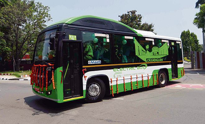 All 40 electric buses hit key routes in Chandigarh