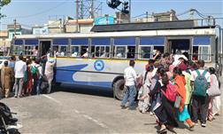 PRTC staff lock Patiala bus stand gate, stage sit-in