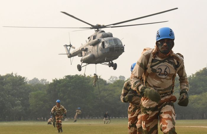 Chandigarh: ITBP commandoes train in heli-borne operations