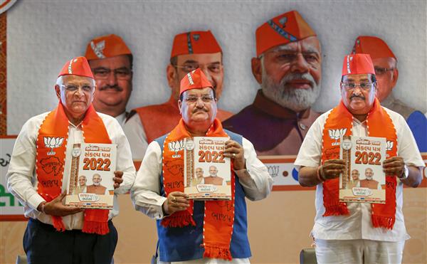 BJP releases Gujarat manifesto; promises implementation of UCC, new jobs, anti-radicalisation cell, law on damage to public property