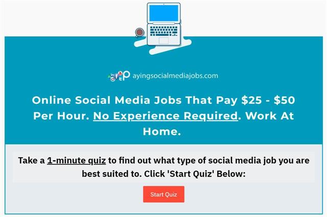 Paid Social Medi Jobs Reviews - Work At Home Paying Social Media Job Quiz Legit?