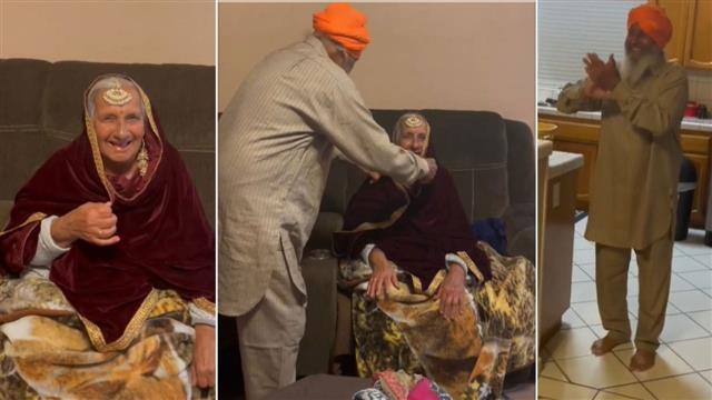 Watch: Elderly Sikh man's adorable reaction on seeing his wife in her 'shaadi ka joda' goes viral; don't miss out on shy 'bibi' dressed as bride