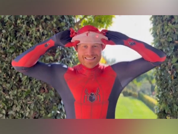 Watch: Dressed as Spider-Man, Prince Harry casts web of surprises for children