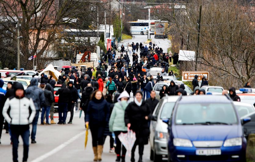 North Kosovo tense as Serbs block roads