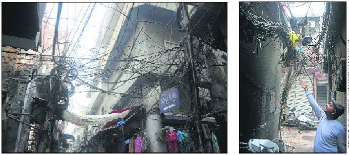 Cable Mess-II: Cobweb of wires in old city markets in Ludhiana an open invitation to fire mishaps