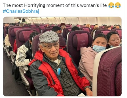 Bizarre reaction of woman sitting next to serial killer Charles Sobhraj in flight goes viral, netizens could sense scare