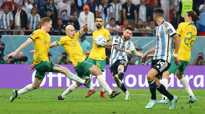 FIFA World Cup: Magic Messi scores as Argentina topple Australia 2-1 to enter quarters