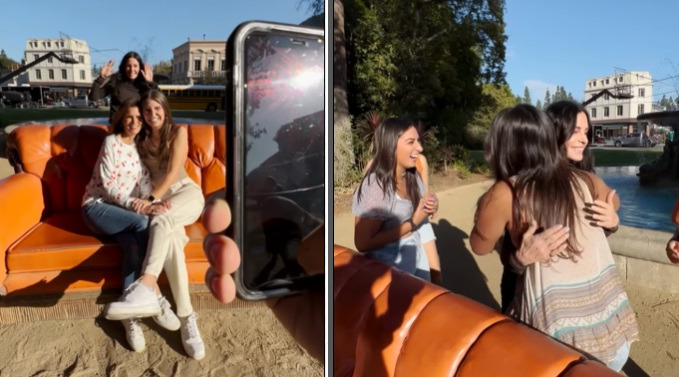 Watch: Courteney Cox surprises FRIENDS’ fans by photobombing them