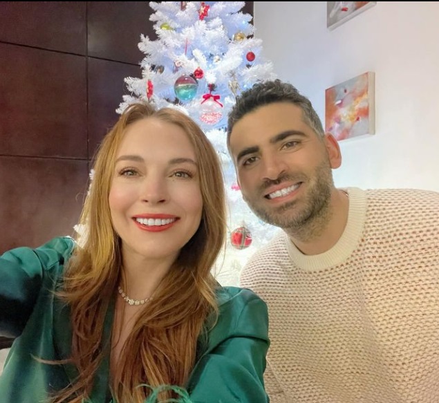 Lindsay Lohan's Christmas selfie with hubby Bader Shammas is winning hearts