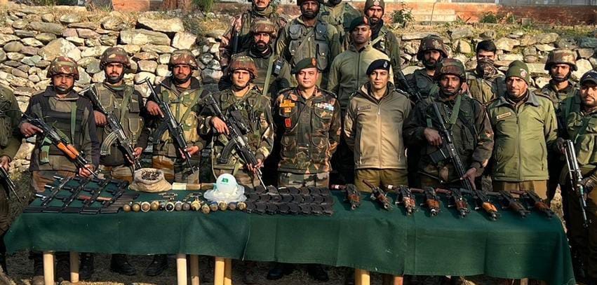 War-like stores, huge cache of arms and ammunition recovered from Uri sector in J-K’s Baramulla: Army